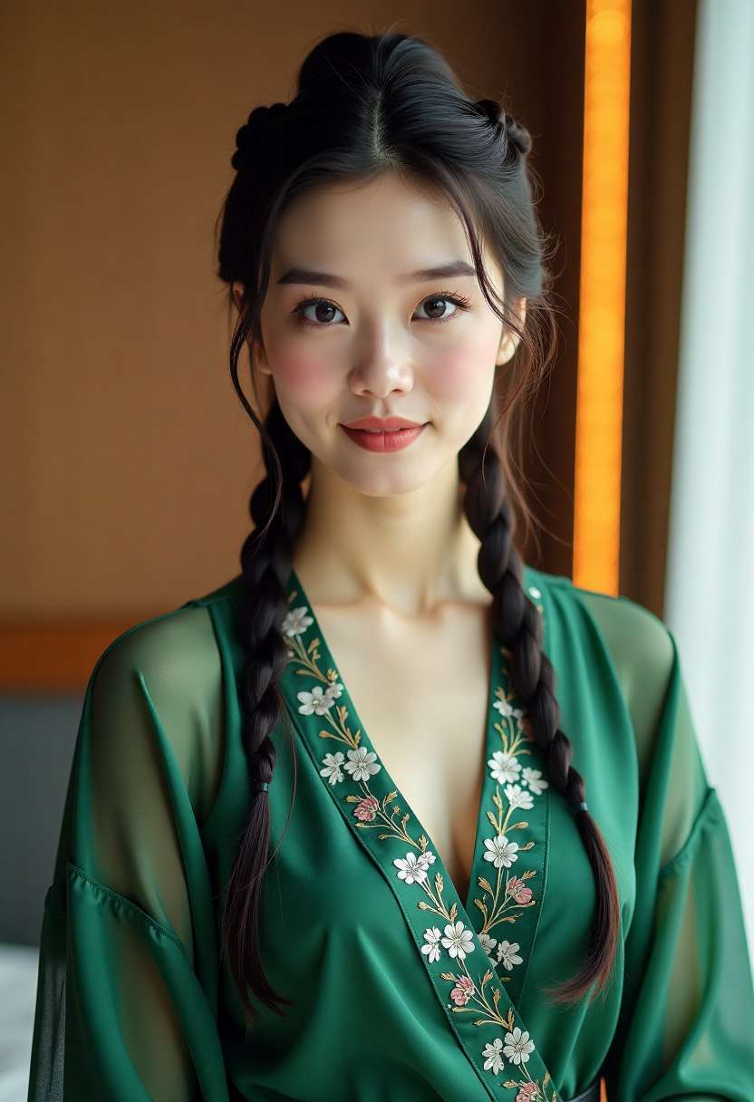 灯塔楼梯上的两人